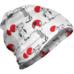 Ambesonne unisex-adult mens Beanie(Black Red)