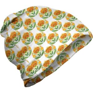 Ambesonne unisex-adult mens Beanie(Burnt Orange Fern Green)