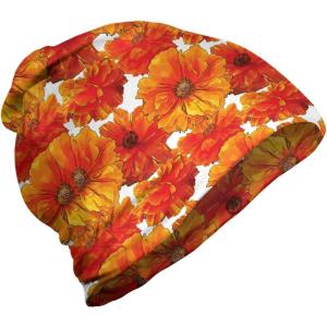 Ambesonne unisex-adult mens Beanie(Burnt Orange White)