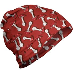 Ambesonne unisex-adult mens Beanie(Burnt Sienna Red White)