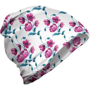 Ambesonne unisex-adult mens Beanie(Fuchsia and Petrol Blue)