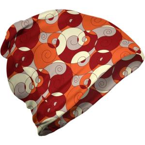 Ambesonne unisex-adult mens Beanie(Orange Ruby Ivory)
