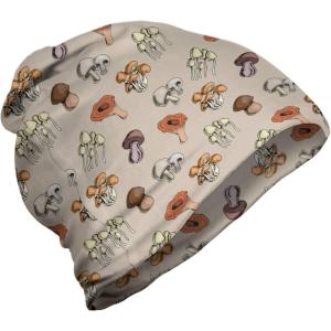 Ambesonne unisex-adult mens Beanie(Pale Tan and Multicolor)
