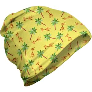 Ambesonne unisex-adult mens Beanie(Pastel Yellow Multicolor)