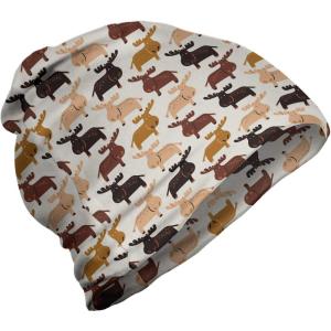 Ambesonne unisex-adult mens Beanie(Redwood Pale Coffee and Peach)