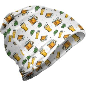 Ambesonne unisex-adult mens Beanie(White Earth Yellow Green)