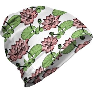 Ambesonne unisex-adult mens Beanie(White Rose and Green)