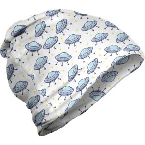 Ambesonne unisex-adult mens Beanie(White and Pale Ceil Blue)