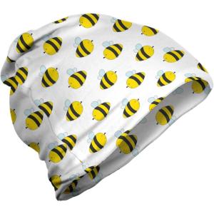 Ambesonne unisex-adult mens Beanie(Yellow Charcoal Grey)