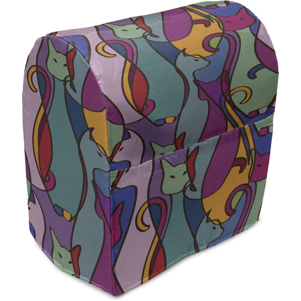 imageAmbesonne Gingerbread Man Stand Mixer Cover Traditional Christmas Cookie Pattern Tile Kitchen Appliance Organizer Bag Cover with a Pocket 68 Quarts Pale Caramel Pale BluePurple Pale Sage Green