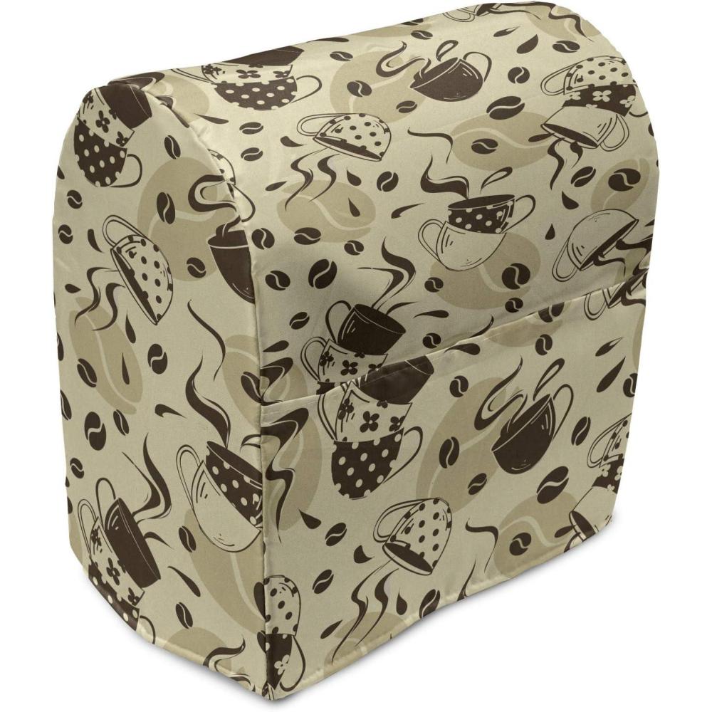 imageAmbesonne Gingerbread Man Stand Mixer Cover Traditional Christmas Cookie Pattern Tile Kitchen Appliance Organizer Bag Cover with a Pocket 68 Quarts Pale Caramel Pale BlueCream and Brown