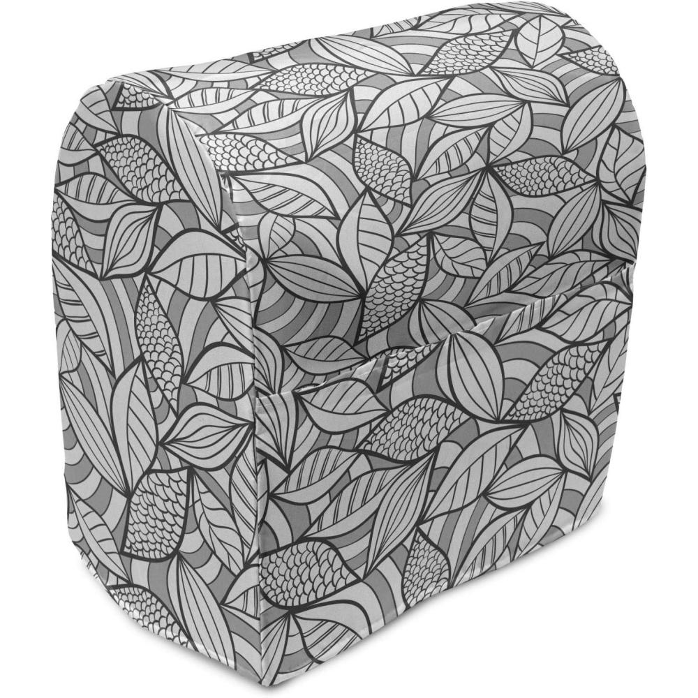 imageAmbesonne Holiday Stand Mixer Cover Various Different Snowflakes with Rich Details Christmas Season in Wintertime Kitchen Appliance Organizer Bag Cover with Pockets 68 Quarts White RedGrey Black White