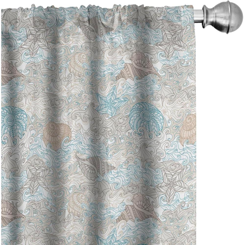 imageAmbesonne Moroccan Curtains Oriental Wavy Curvy Pattern with Spring Nature Inspired Retro Style Art Motifs Window Treatments 2 Panel Set for Living Room Bedroom Pair of  28quot x 63quot Ruby OrangeTan Turquoise White