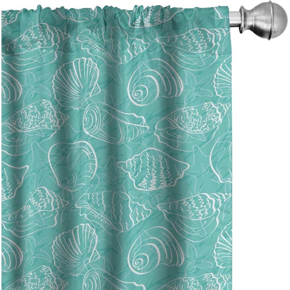 imageAmbesonne Moroccan Curtains Oriental Wavy Curvy Pattern with Spring Nature Inspired Retro Style Art Motifs Window Treatments 2 Panel Set for Living Room Bedroom Pair of  28quot x 63quot Ruby OrangeWhite Seafoam