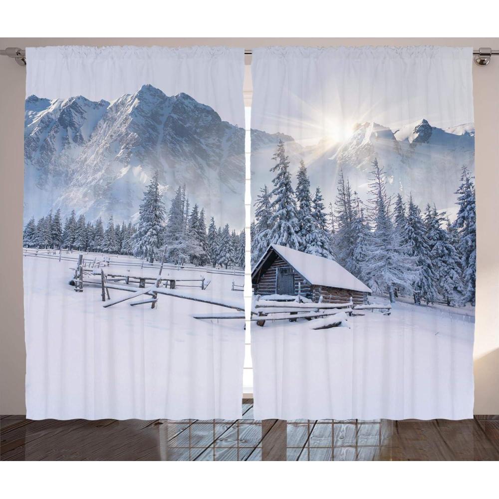 imageAmbesonne Night Sky Curtains Deep Spooky Forest Branches Cosmos Galaxy Stars Clusters Astronomy View Living Room Bedroom Window Drapes 2 Panel Set 108quot X 63quot Black BlueWhite
