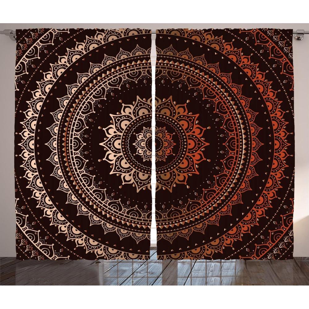 imageAmbesonne Night Sky Curtains Deep Spooky Forest Branches Cosmos Galaxy Stars Clusters Astronomy View Living Room Bedroom Window Drapes 2 Panel Set 108quot X 63quot Black BlueBrown Orange