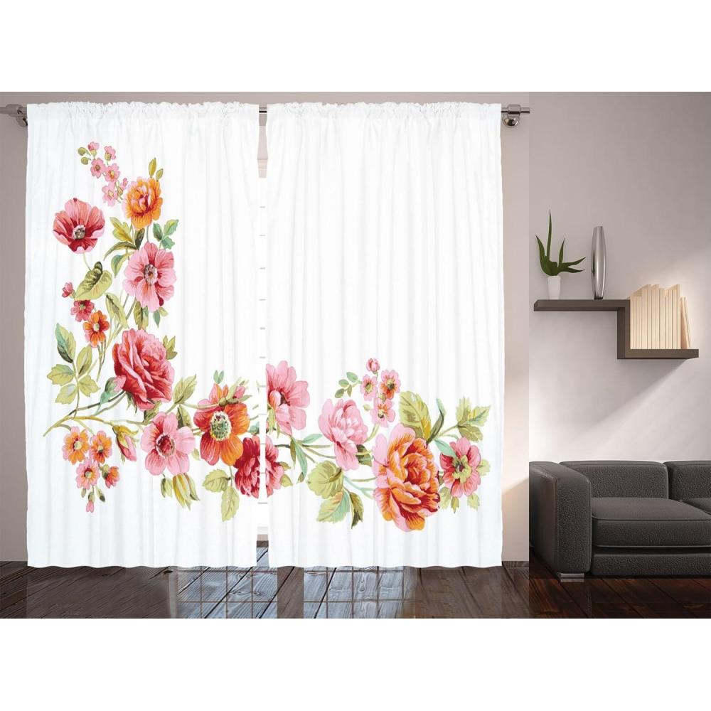 imageAmbesonne Night Sky Curtains Deep Spooky Forest Branches Cosmos Galaxy Stars Clusters Astronomy View Living Room Bedroom Window Drapes 2 Panel Set 108quot X 63quot Black BlueGreen Pink