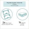 Ambesonne Christmas Bedspread, Skating Happy Snowman with Christmas Tree Cheerful Hand Drawn Ornate Snowflakes, Decorative Quilted 3 Piece Coverlet Set with 2 Pillow Shams, King Size, Red Marigold