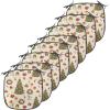 Ambesonne Christmas Chair Seating Cushion Set of 6, Xmas Accessories Stockings Candies Horse Teddy Bear on Pine, Anti-Slip Seat Padding for Kitchen & Patio, 16″x16″, Dark Green Brown and Red(Olive Green Yellow)