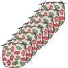 Ambesonne Christmas Chair Seating Cushion Set of 6, Xmas Accessories Stockings Candies Horse Teddy Bear on Pine, Anti-Slip Seat Padding for Kitchen & Patio, 16″x16″, Dark Green Brown and Red(Green Red and White)