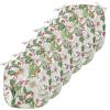 Ambesonne Christmas Chair Seating Cushion Set of 6, Xmas Accessories Stockings Candies Horse Teddy Bear on Pine, Anti-Slip Seat Padding for Kitchen & Patio, 16″x16″, Dark Green Brown and Red(Vermilion Yellow Green)
