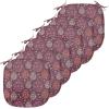 Ambesonne Christmas Chair Seating Cushion Set of 6, Xmas Accessories Stockings Candies Horse Teddy Bear on Pine, Anti-Slip Seat Padding for Kitchen & Patio, 16″x16″, Dark Green Brown and Red(Pale Orange Dried Rose)