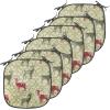 Ambesonne Christmas Chair Seating Cushion Set of 6, Xmas Accessories Stockings Candies Horse Teddy Bear on Pine, Anti-Slip Seat Padding for Kitchen & Patio, 16″x16″, Dark Green Brown and Red(Dark Green Avocado Green)