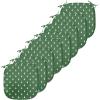 Ambesonne Christmas Chair Seating Cushion Set of 6, Xmas Accessories Stockings Candies Horse Teddy Bear on Pine, Anti-Slip Seat Padding for Kitchen & Patio, 16″x16″, Dark Green Brown and Red(Green and White)