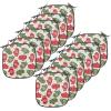 Ambesonne Christmas Chair Seating Cushion Set of 6, Xmas Accessories Stockings Candies Horse Teddy Bear on Pine, Anti-Slip Seat Padding for Kitchen & Patio, 16″x16″, Dark Green Brown and Red(Green Red and White)