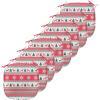 Ambesonne Christmas Chair Seating Cushion Set of 6, Xmas Accessories Stockings Candies Horse Teddy Bear on Pine, Anti-Slip Seat Padding for Kitchen & Patio, 16″x16″, Dark Green Brown and Red(Vermilion Green White)