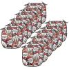 Ambesonne Christmas Chair Seating Cushion Set of 6, Xmas Accessories Stockings Candies Horse Teddy Bear on Pine, Anti-Slip Seat Padding for Kitchen & Patio, 16″x16″, Dark Green Brown and Red(Pale Brown White and Red)