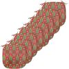 Ambesonne Christmas Chair Seating Cushion Set of 6, Xmas Accessories Stockings Candies Horse Teddy Bear on Pine, Anti-Slip Seat Padding for Kitchen & Patio, 16″x16″, Dark Green Brown and Red(Olive Green White)