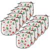 Ambesonne Christmas Chair Seating Cushion Set of 6, Xmas Accessories Stockings Candies Horse Teddy Bear on Pine, Anti-Slip Seat Padding for Kitchen & Patio, 16″x16″, Dark Green Brown and Red(Green and Red)