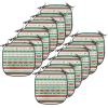 Ambesonne Christmas Chair Seating Cushion Set of 6, Xmas Accessories Stockings Candies Horse Teddy Bear on Pine, Anti-Slip Seat Padding for Kitchen & Patio, 16″x16″, Dark Green Brown and Red(Apple Green White)