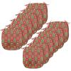 Ambesonne Christmas Chair Seating Cushion Set of 6, Xmas Accessories Stockings Candies Horse Teddy Bear on Pine, Anti-Slip Seat Padding for Kitchen & Patio, 16″x16″, Dark Green Brown and Red(Olive Green White)