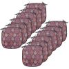 Ambesonne Christmas Chair Seating Cushion Set of 6, Xmas Accessories Stockings Candies Horse Teddy Bear on Pine, Anti-Slip Seat Padding for Kitchen & Patio, 16″x16″, Dark Green Brown and Red(Pale Orange Dried Rose)