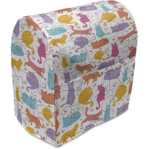 Ambesonne Gingerbread Man Stand Mixer Cover, Traditional Christmas Cookie Pattern Tile, Kitchen Appliance Organizer Bag Cover with a Pocket, 6-8 Quarts, Pale Caramel Pale Blue(Pink Orange)