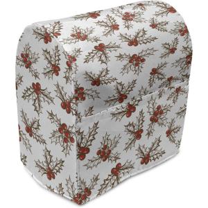 Ambesonne Gingerbread Man Stand Mixer Cover, Traditional Christmas Cookie Pattern Tile, Kitchen Appliance Organizer Bag Cover with a Pocket, 6-8 Quarts, Pale Caramel Pale Blue(Scarlet Brown)