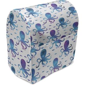 Ambesonne Gingerbread Man Stand Mixer Cover, Traditional Christmas Cookie Pattern Tile, Kitchen Appliance Organizer Bag Cover with a Pocket, 6-8 Quarts, Pale Caramel Pale Blue(Blue Purple White)