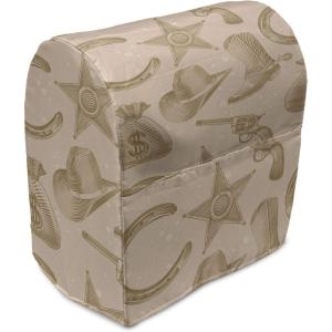 Ambesonne Holiday Stand Mixer Cover, Various Different Snowflakes with Rich Details Christmas Season in Wintertime, Kitchen Appliance Organizer Bag Cover with Pockets, 6-8 Quarts, White Red(Tan Brown)