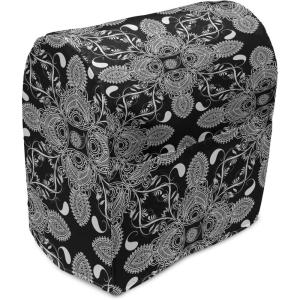Ambesonne Holiday Stand Mixer Cover, Various Different Snowflakes with Rich Details Christmas Season in Wintertime, Kitchen Appliance Organizer Bag Cover with Pockets, 6-8 Quarts, White Red(Charcoal Grey and White)