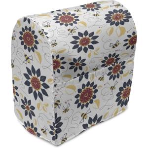 Ambesonne Holiday Stand Mixer Cover, Various Different Snowflakes with Rich Details Christmas Season in Wintertime, Kitchen Appliance Organizer Bag Cover with Pockets, 6-8 Quarts, White Red(Dark Blue Ruby Mustard)