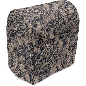 Ambesonne Holiday Stand Mixer Cover, Various Different Snowflakes with Rich Details Christmas Season in Wintertime, Kitchen Appliance Organizer Bag Cover with Pockets, 6-8 Quarts, White Red(Blush Black)