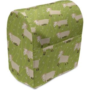 Ambesonne Holiday Stand Mixer Cover, Various Different Snowflakes with Rich Details Christmas Season in Wintertime, Kitchen Appliance Organizer Bag Cover with Pockets, 6-8 Quarts, White Red(Apple Green Beige)