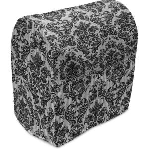 Ambesonne Holiday Stand Mixer Cover, Various Different Snowflakes with Rich Details Christmas Season in Wintertime, Kitchen Appliance Organizer Bag Cover with Pockets, 6-8 Quarts, White Red(Black/White)