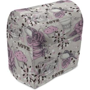 Ambesonne Holiday Stand Mixer Cover, Various Different Snowflakes with Rich Details Christmas Season in Wintertime, Kitchen Appliance Organizer Bag Cover with Pockets, 6-8 Quarts, White Red(Pale Pink Dust)