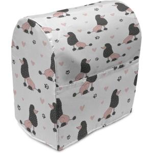 Ambesonne Holiday Stand Mixer Cover, Various Different Snowflakes with Rich Details Christmas Season in Wintertime, Kitchen Appliance Organizer Bag Cover with Pockets, 6-8 Quarts, White Red(Dark Blue Grey and Pale Pink)