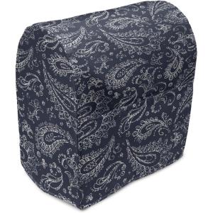 Ambesonne Holiday Stand Mixer Cover, Various Different Snowflakes with Rich Details Christmas Season in Wintertime, Kitchen Appliance Organizer Bag Cover with Pockets, 6-8 Quarts, White Red(Dark Blue and White)