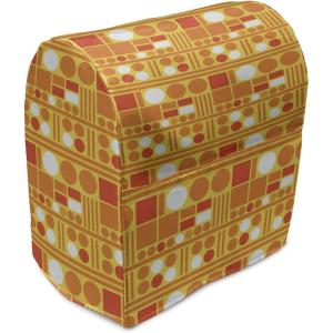 Ambesonne Holiday Stand Mixer Cover, Various Different Snowflakes with Rich Details Christmas Season in Wintertime, Kitchen Appliance Organizer Bag Cover with Pockets, 6-8 Quarts, White Red(White and Earth Yellow)