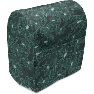 Ambesonne Holiday Stand Mixer Cover, Various Different Snowflakes with Rich Details Christmas Season in Wintertime, Kitchen Appliance Organizer Bag Cover with Pockets, 6-8 Quarts, White Red(Teal)